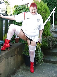 The footie season is in full swing as am I of course Snapped these naughty shots in my front garden
